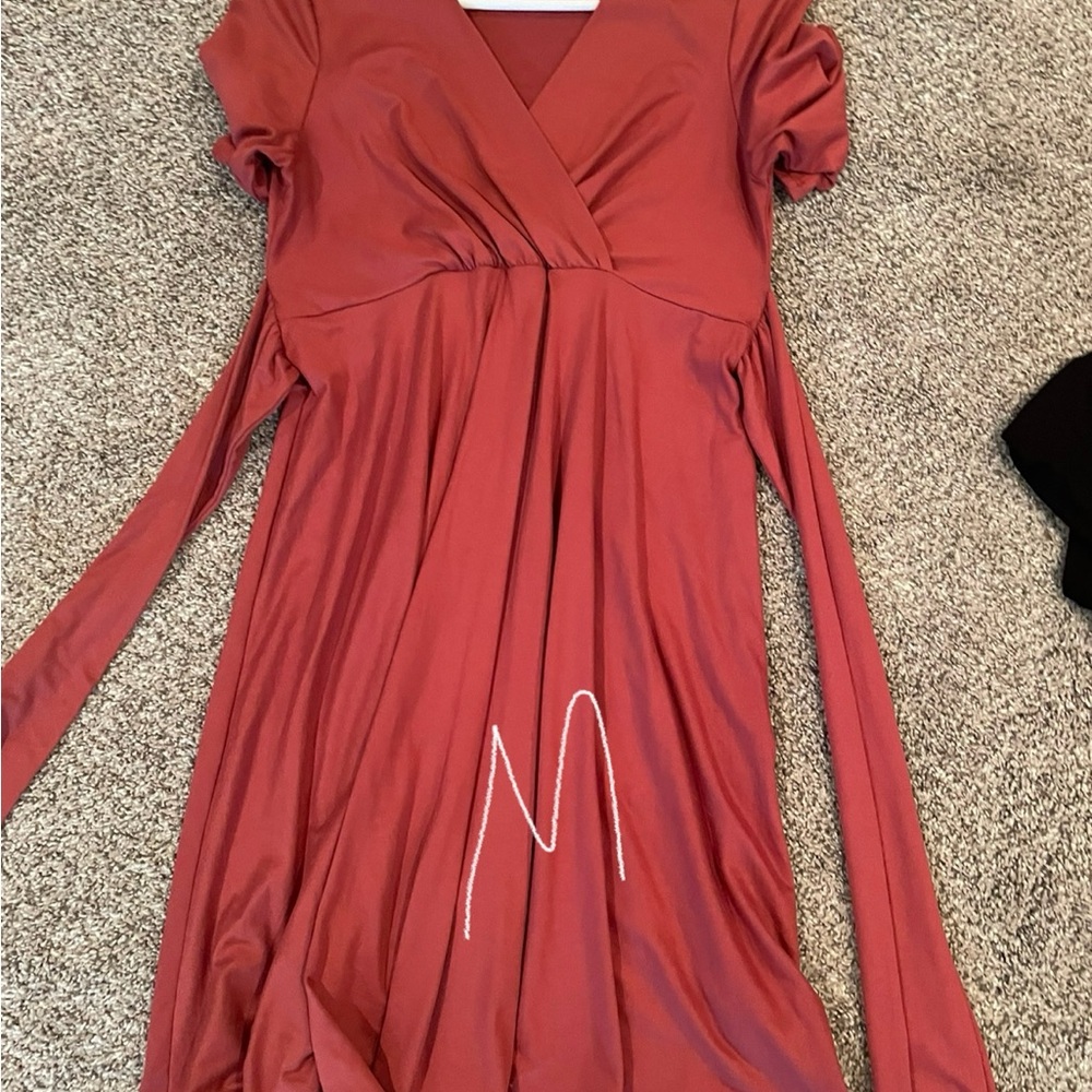 Maternity Elegant Rust Dress
